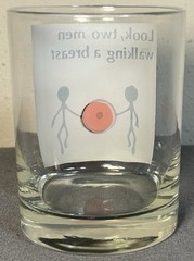 Vintage 1960s MCM Novelty Cocktail Glass Walking A Breast Adult Humor Barware
