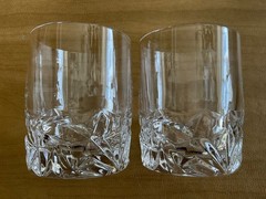 Tiffany Rock Cut 2 Crystal Double Old Fashioned Glasses 3 7/8″