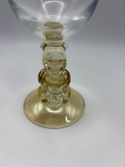 Vintage Walt Disney Company Winnie the Pooh Amber Stem Wine Glass Goblet 6.25”