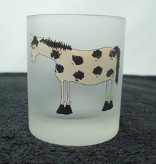 Dartington Designs France Frosted Tumbler/Glass Horse