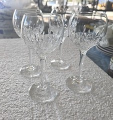 Set 4 Stuart Crystal MANHATTAN SHERRY Wine Goblet Glasses Signed Made in England