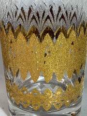 Vintage Pasinski Highball Glass MCM 22K gold encrusted filigree