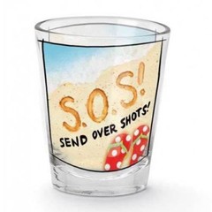 Tropical Beach Shot Glass «SOS Send Over Shots» 1.5 oz – 849-57