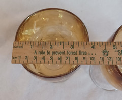Set of 2 Vintage Atomic Bartlett Collins Starburst Drinking Goblets Gold Stars