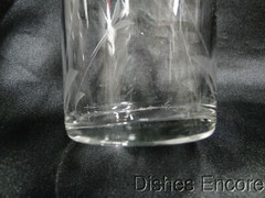 Clear w/ Gray Cut Flowers & Leaves: Flat Tumbler (s), 5 1/8″ — CR#088