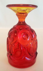 LE Smith AMBERINA Moon & Stars 9 oz Wine Water Goblet Holiday VTG – Set of 2