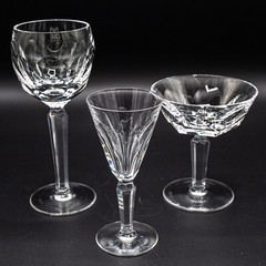 DAMAGED – Waterford Crystal Sheila 1 Wine Hock 1 Champagne Sherbet 1 Sherry