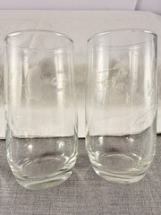 Princess House Heritage Glass Tumblers Vintage Set of 4 ~ 5″ Tall, 12 oz. Floral