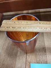 Imperial Carnival Glass Banded Rib Lemonade Tumbler Dark Marigold