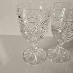 4 Vintage Crystal Cordial Shot Glasses Crystal d’Adriana Luna Pattern 3.5″