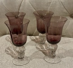 Lenox Crystal Colore Amethyst Water Goblets (4) Excellent Look