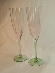 Abbott Collection Flower Shaped Pink Champagne Flutes Set of 2 10in