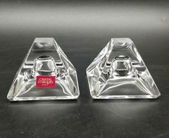 Cristal D’Arques Paris Pyramid Crystal Candle Holders Set of 2