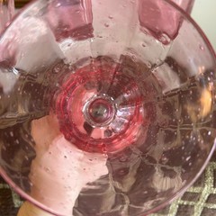 Val De Pome Christophe Saba Biot PINK Stemware Goblets France Lot of 4