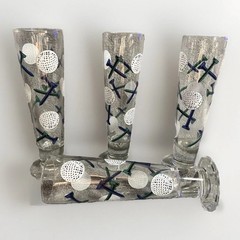 4 Handcrafted Fluted Golf Ball&Tee Pilsner Beer Bar Glasses GIFT FOR GOLFER