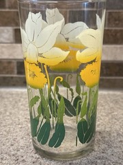 Vintage Anchor Hocking Daffodil Drinking Glass
