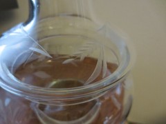 GORGEOUS VINTAGE ETCHED CRYSTAL CANDY JAR WITH LID