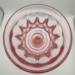 Vintage Noritake Perspective Pink Water Goblets Set of 4 Japan Pressed Glass