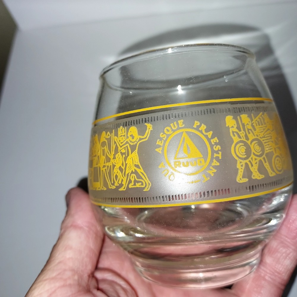 2 Aqua Aesque Praestant Roly Poly glasses good, used condition unique design
