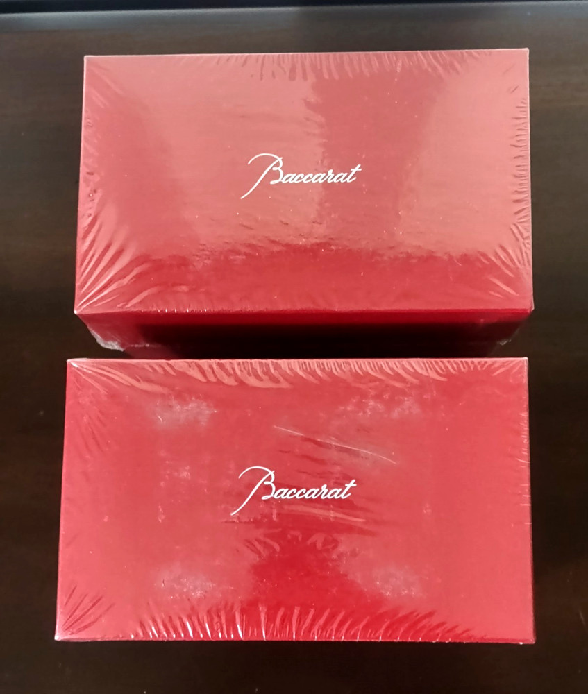 Pair VTG Baccarat Capri Wine Water Glasses Two Individual Boxes Sealed, Signed