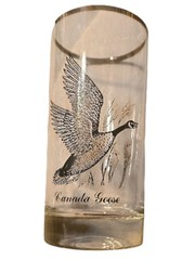 3 Vtg Silver Rimmed Federal Glass Birds Canada Goose Tumblers Drinking Glasses