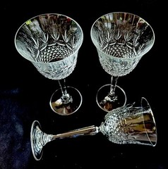 Set of Three (3) Mikasa Crystal Clear CHATSWORTH 8-3/8″ Water Goblets Red Wine
