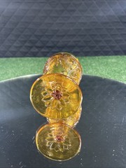 Vintage Indiana Glass Amber Tiara Sandwich Pattern Goblet 4.25 in
