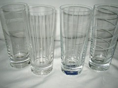 4 pc Mikasa CHEERS HIGHBALL GLASSES Etched Iced Tea Drinking Glasses Tumblers