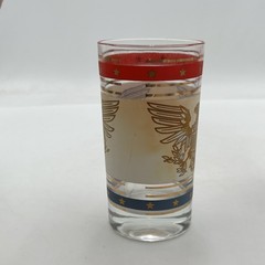 4 VTG Barware Red White Blue Gold Eagle Tom Collins Highball Glass +Shot Glasses