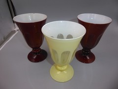 VTG THREE SIR MADAM RIALTO TULIP GLASSES ~ MADE IN TURKEY ~ READ