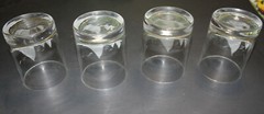 Vintage MCM etched Rock  Lowball  Whiskey Glasses 4 Sailboats Seagulls Glassware