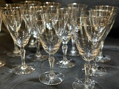 Fostoria Engagement Water/Wine Goblet Clear w/ Platinum Trim Sets/4 See Desc