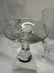 5 Scruf By Stockholm Sweden Wine Goblets Teardrop Stem Clear Cocktail 7” Inches