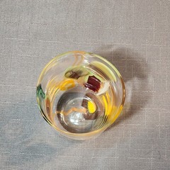 Vtg BBG|Bay Blown Glass Party Cup Pair|Hand Blown Art Glass UV Uranium Star|READ