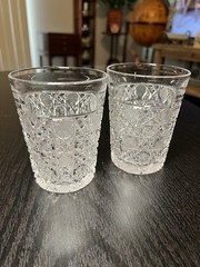 Pair of Antique High Quality Hand Cut American Brilliant Crystal Whiskey Glasses