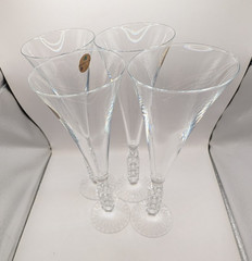 4 Crystal «Millennium 2000» Cristal D’Arques Champagne Flutes