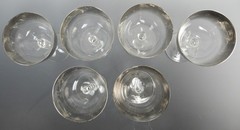 6 Vintage Dorothy Thorpe Fade Silver Band Champagne/Tall Sherbet Glasses AS IS