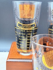 3 Vintage Cera Glass Barware glasses black w/ gold 1959 Sports Winners