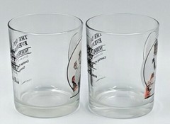 The Saturday Evening Post Norman Rockwell Highball Rocks Juice Glass Pair 1919