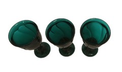 (3) Noritake Evergreen Sweet-Swirl Wine Glasses 7 3/8″ X 3 3/4″Dark Green Color!