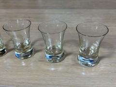 Edo Kiriko Glass Set of 6 Sumida River & Mt. Fuji Designs Used