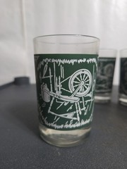 COLONIAL HOMESTEAD GREEN by Royal (USA): Set of 4: JUICE GLASSES, 4 oz, VTG