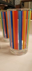 LOT of 4- Striped Plastic Tumblers * Party * Summer
