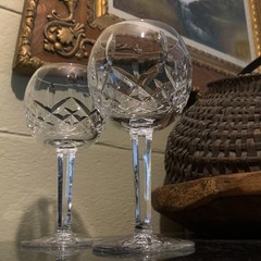 2 Waterford Lismore 7 1/8″ Balloon Wine Glasses 12 Ounces – Pristine