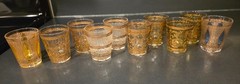 10 CULVER shot glasses Toledo Valencia Icicle Espana Topaz Aqua Tiffany WOW!