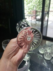 (3) Wine Glasses 6-7/8″ Goblets, Cut Clear Crystal Edinburgh Montrose Signed