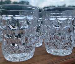 Lot of 8 Fostoria American Shot Glasses Whiskeys Elegant Barware Lead Crystal