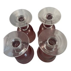 Set of 2 Artland Art Glass Water Wine Goblets Glasses Iris Plum 8in Hand Blown