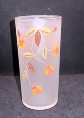 Vintage Hall Jewel Tea Autumn Leaf tumbler Frosted Libbey 14 oz Iced Tea
