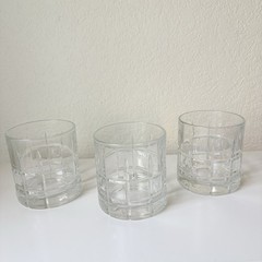 (3) Anchor Hocking Clear Manchester Tartan 8 Oz Old Fashioned Rocks Glasses